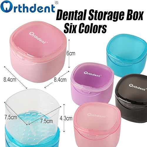 Miniatura 2 de Estuche de dentadura, copa de dentadura con colador, estuche Scotte para dentaduras, caja de dentaduras, estuche de retención de cepillo de