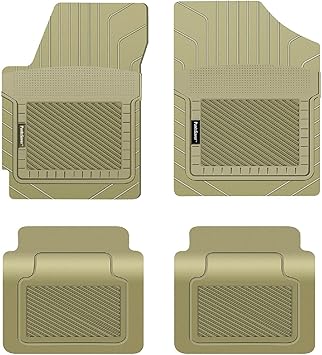PantsSaver Custom Fit Floor Mats for Toyota Land Cruiser 2022 All Weather Protection -4 Piece Set Tan- High Raised Border Protection Great for Catching Spills