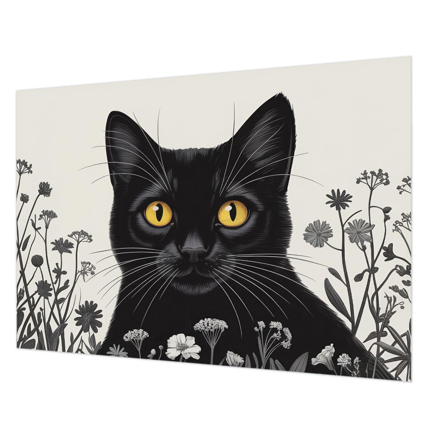 Papier peint intissé facile à poser fleurs de chat pour mur abîmé