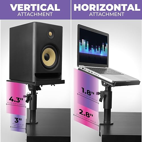 Miniatura 4 de Liquid Stands Soporte de escritorio para computadora portátil para estaciones de trabajo de piano, teclado y DJ, soporte de brazo ajustable de 9 x