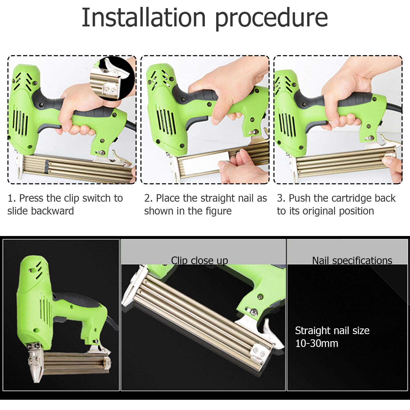 Pistola Sparachiodi, Sparachiodi Elettrico per Legno Elettrica Tapezziere Chiodatrice Elettrica Strumento per Inchiodatura Manuale per Mobili in Legno
