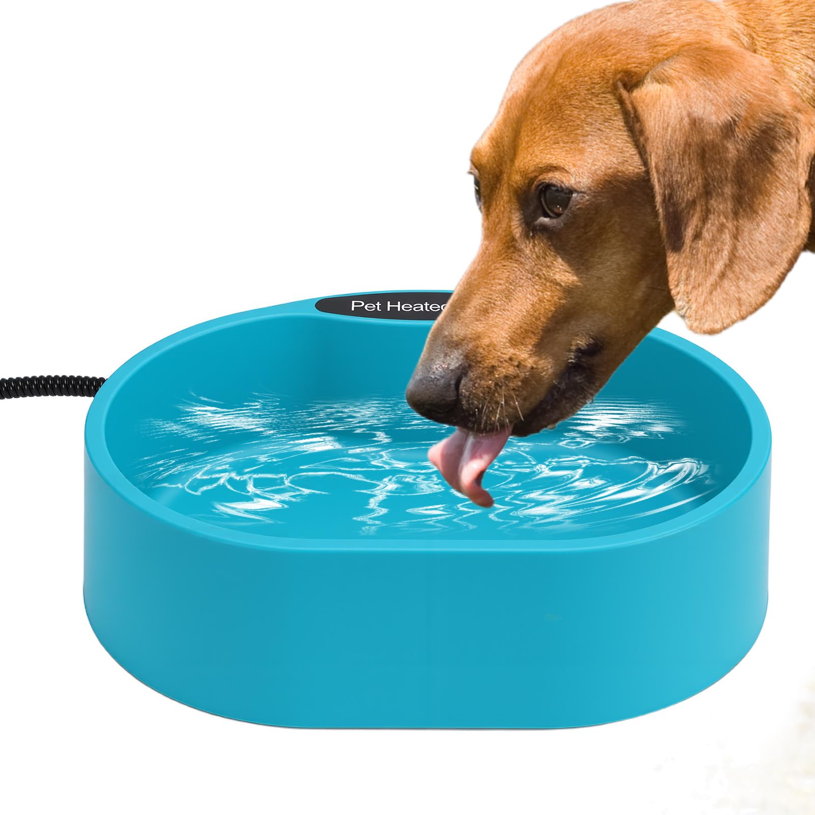 Beheizter Wassernapf 3,7 L Frostschutz Hunde Katzen Hühner, 35 °c Konstante Temperatur, Beheizter Wassernapf Hunde Mit 2m/6.56ft Anti-Biss-Kabel, Wasserdicht, Ideal Für Winter, Balkon, Stall, Garten