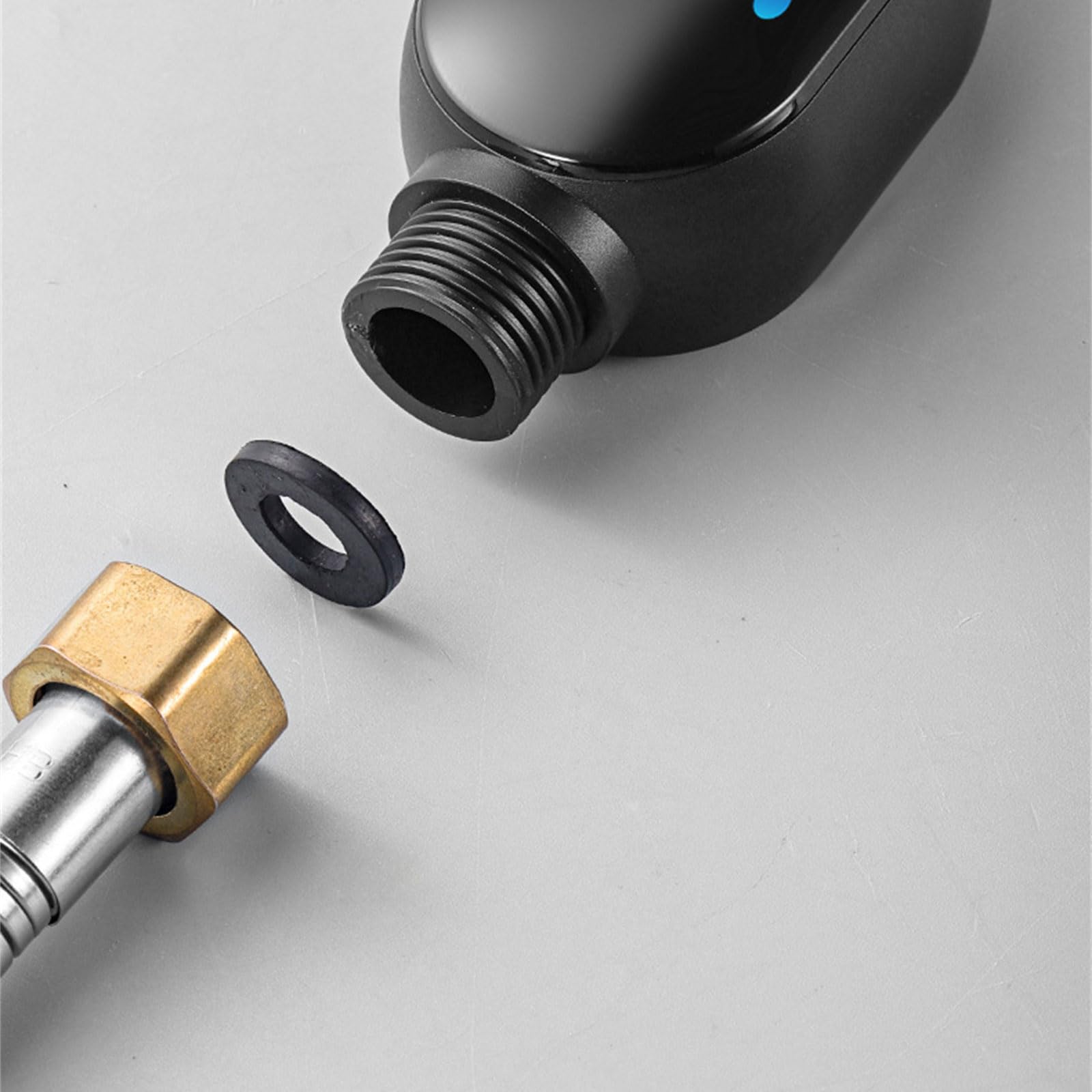 Soffione Doccia Termico a Risposta Rapida Display Monitoraggio della Temperatura Acqua in Reale Robusto Accessorio da Bagno in Acciaio Aggiornamento Automatico della Temperatura della
