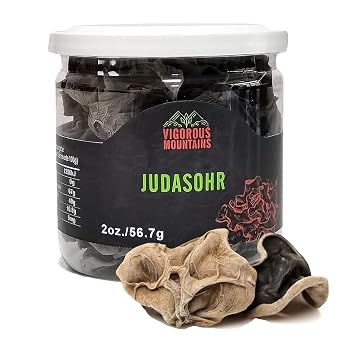 VIGOROUS MOUNTAINS Dried Woodear Mushrooms Black Fungus and Thin Cap Xiangxin Dried Shiitake Mushrooms for Cooking