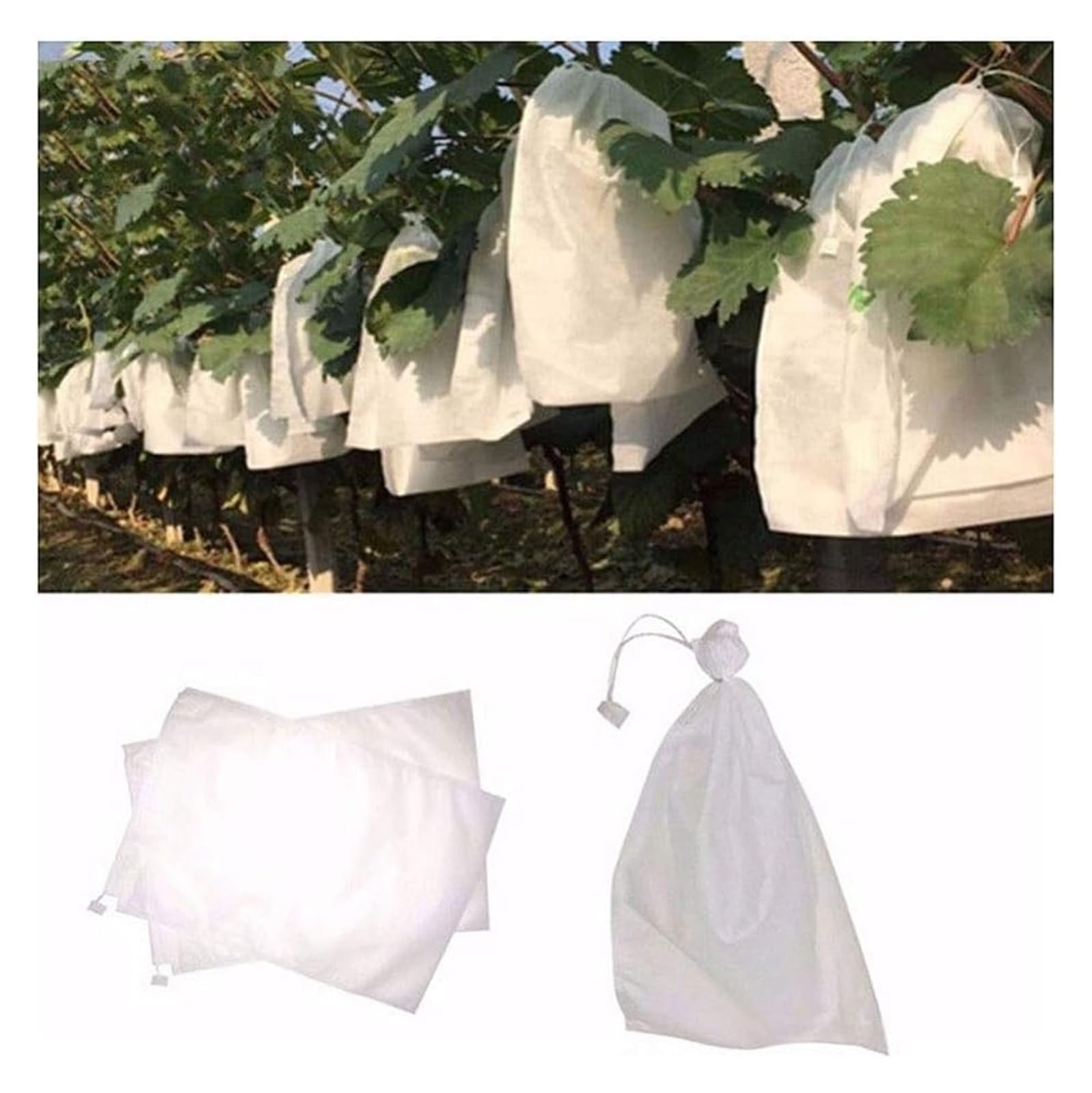 JFGCTYHXY Fruit protection bags, 100Pcs, Fruit Vegetable Grapes Mesh Bag Waterproof Grow Bags(XL)