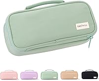 Vista 1 de EASTHILL Large Capacity Pencil Case Pen Pouch Organizer Canvas Pencil Bag with Handle School Supplies for Teen Girls-Green