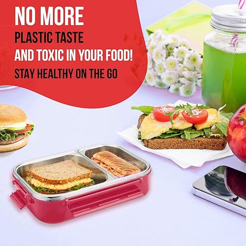 Miniatura 6 de Signoraware - Caja Bento de acero inoxidable, para hombres, unisex, soporte para comidas, 34 onzas, a prueba de fugas, control de porciones, fácil