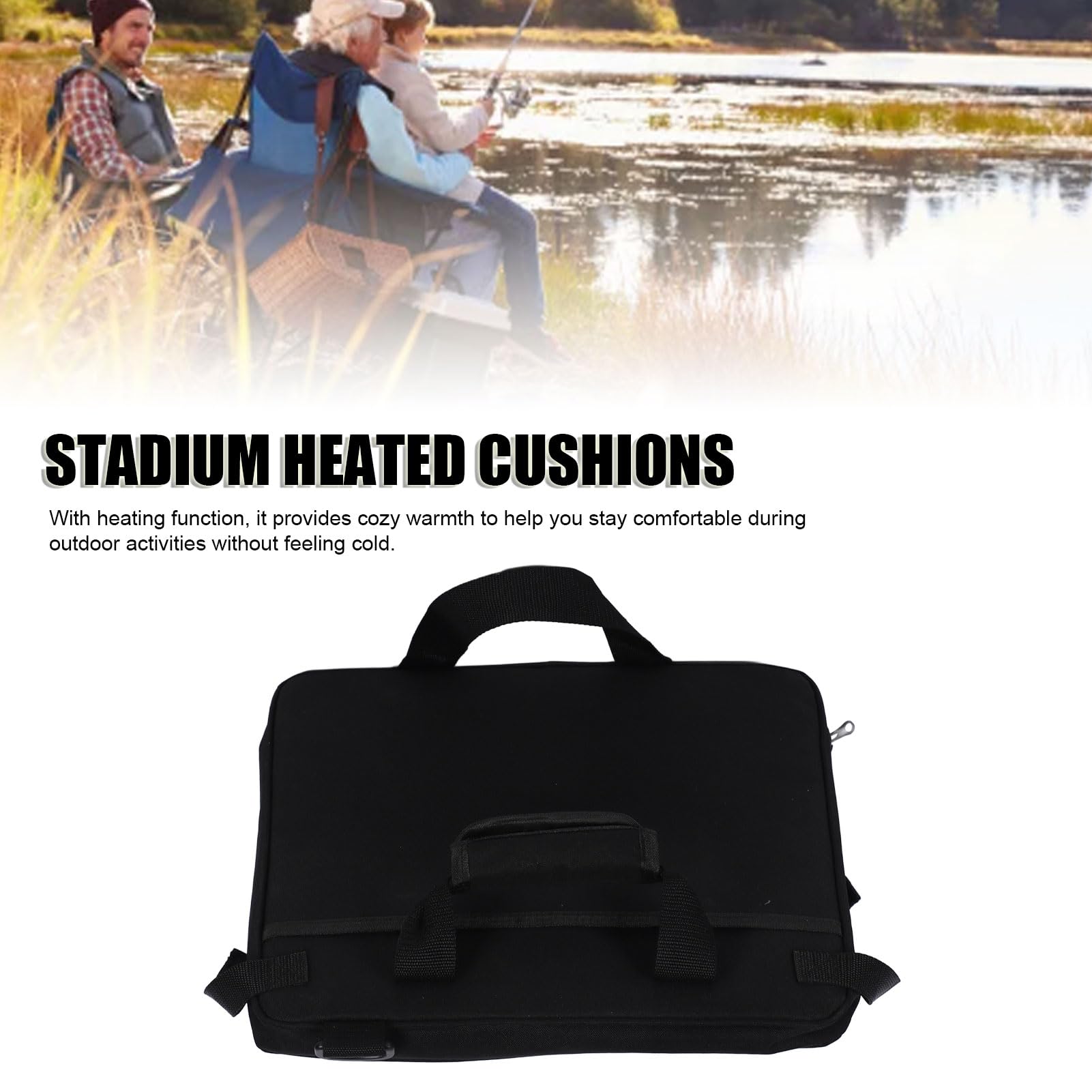 Luqeeg Siège de Stade Chauffant pour Gradins avec Support Dorsal, Chaise de Stade Chauffante Pliante et Rembourrée avec Poignée de Transport, Siège de Stade Chauffant Portable