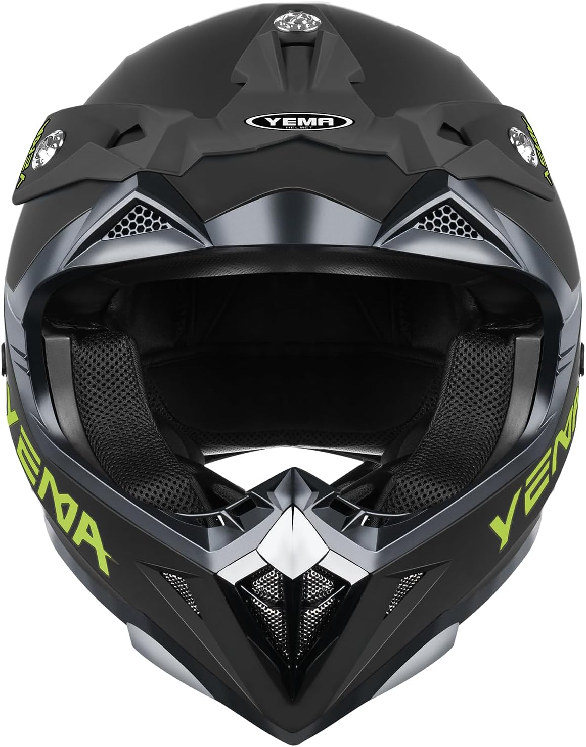 YEMA Adults Dirt Bike Helmets, Ventilated Motocross ATV Dirtbike Offroad BMX MX Helmets, DOT Approved Motorcycle Helmets, YM-915, Black