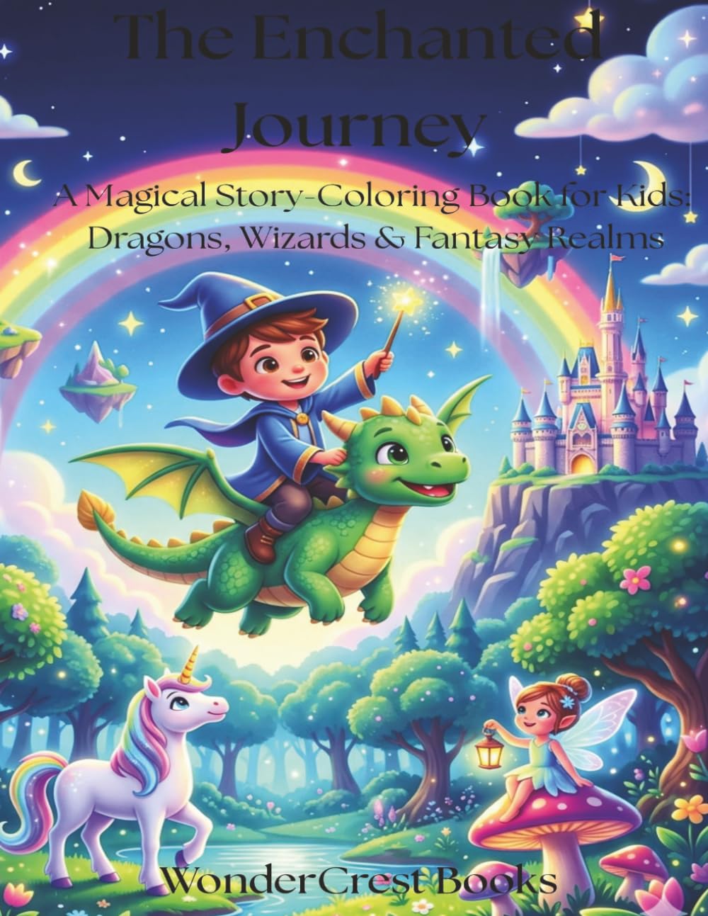 The Enchanted Journey: A Magical Story-Coloring Book for Kids: Dragons, Wizards & Fantasy Realms