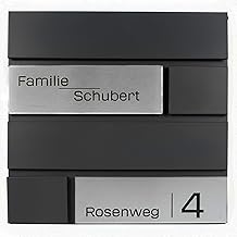 Grafner Premium Personalised Letterbox RAL7016 with Newspaper Compartment and 2 Keys, Modern Postbox with Name Street House Number, Anthracite Grey Wall Letter Box Engraved, with Mounting Material