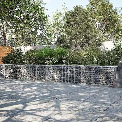 Gabion avec couvercle, 500 x 50 x 50 cm, fil de fer inoxydable, entretien du jardin, durable et résistant aux intempéries, idéal pour l'aménagement du jardin et la délimitation de terrains
