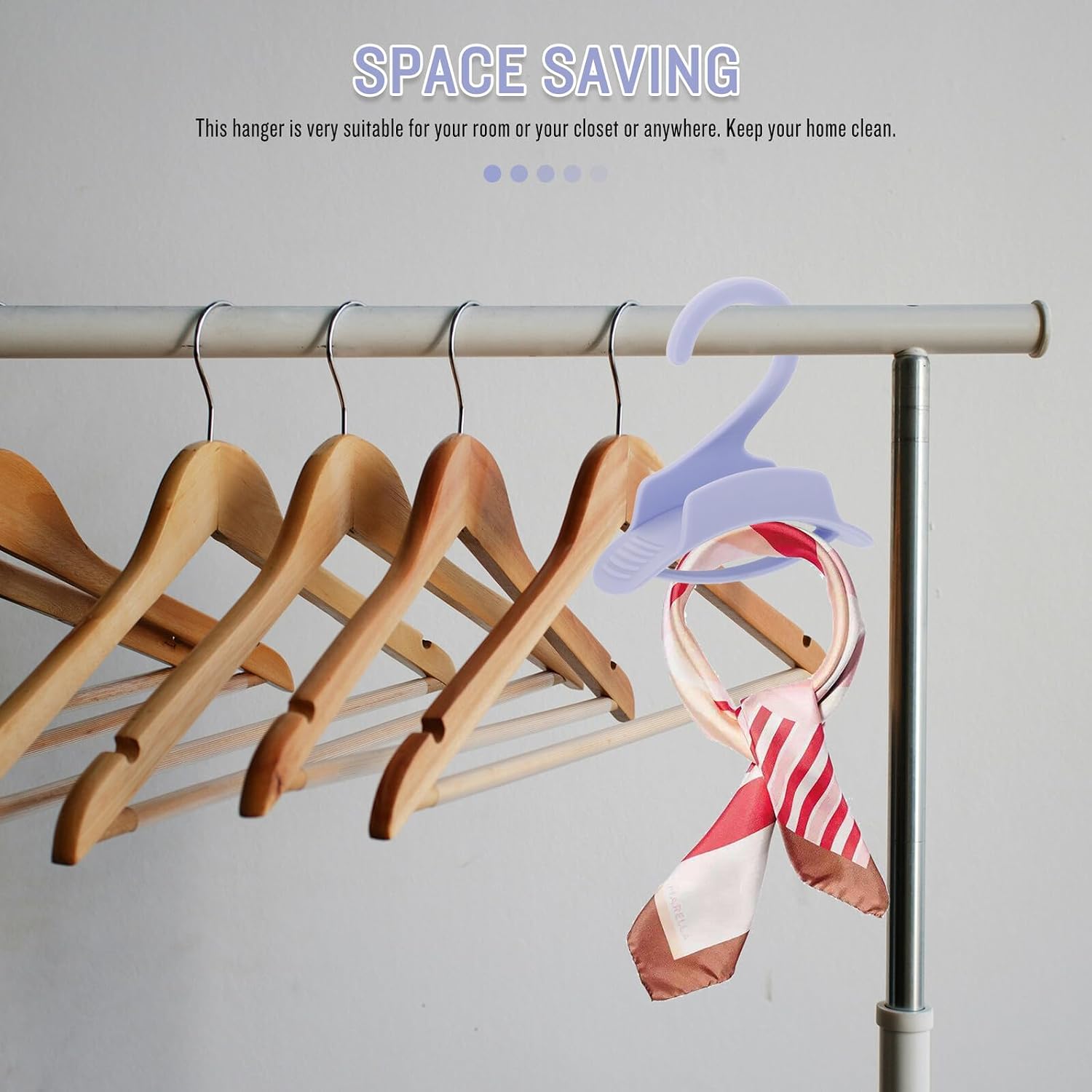 SECFOU Bag Hanger Hook Organizer for Handbags and Scarves, Blue Sturdy Closet Storage Holder with Tie and Belt Hooks, Space-Saving Purse Hanging Rack for Women’s Wardrobe