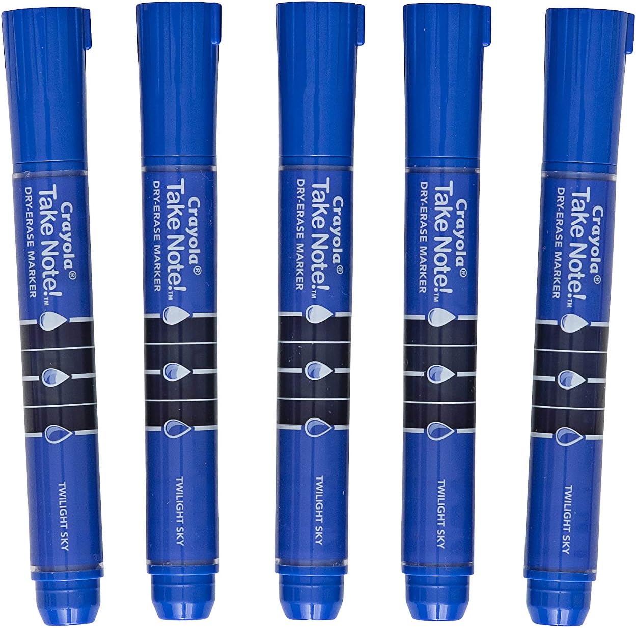 Crayola Low Odor Dry Erase Markers, Blue Chisel Tip, Office & School Supplies, 12 Count