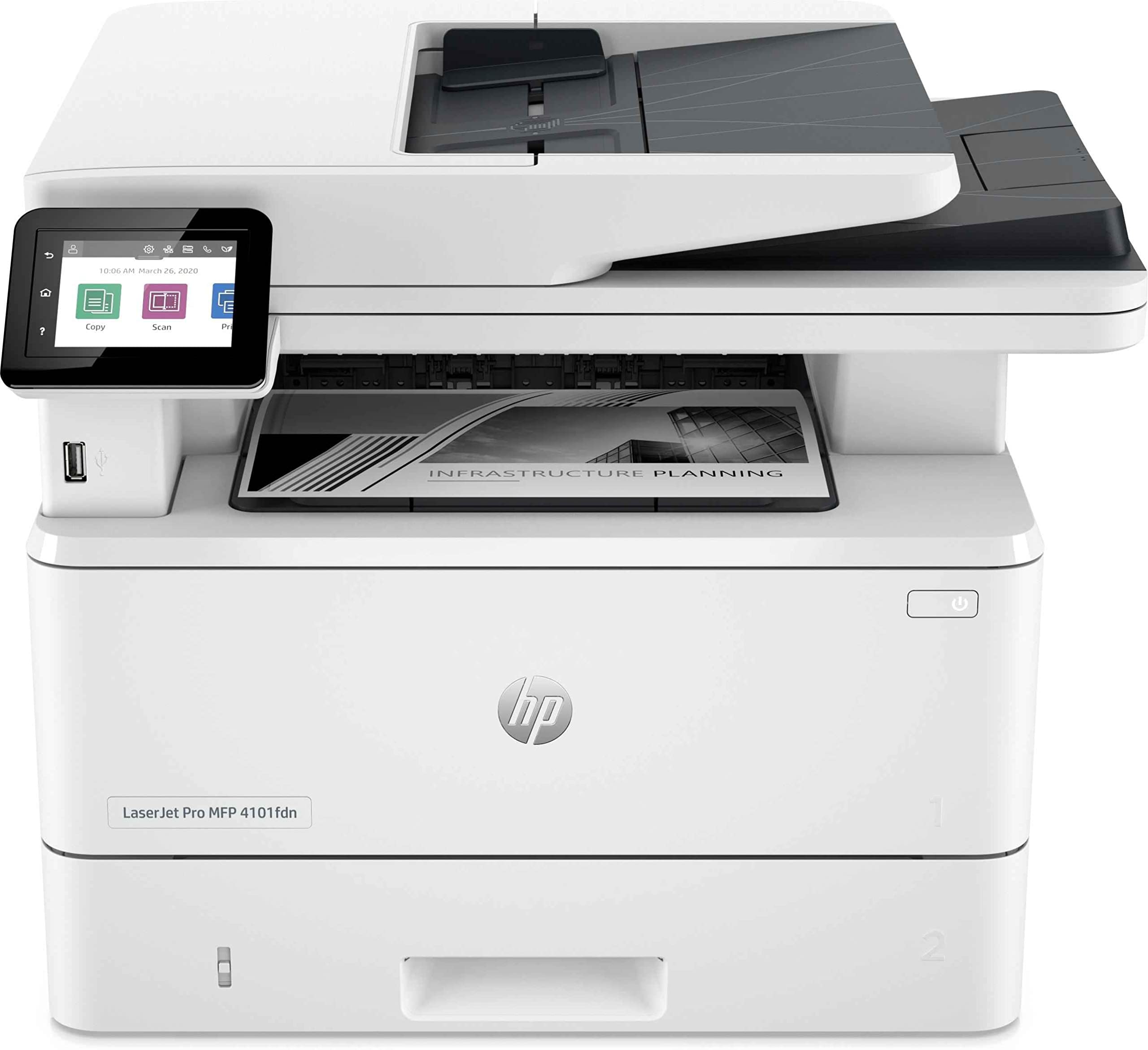 HP - LaserJet Pro 4102dw Wireless Multifunction Bianco e nero Stampante, Fotocopiatrice, Scanner Duplex
