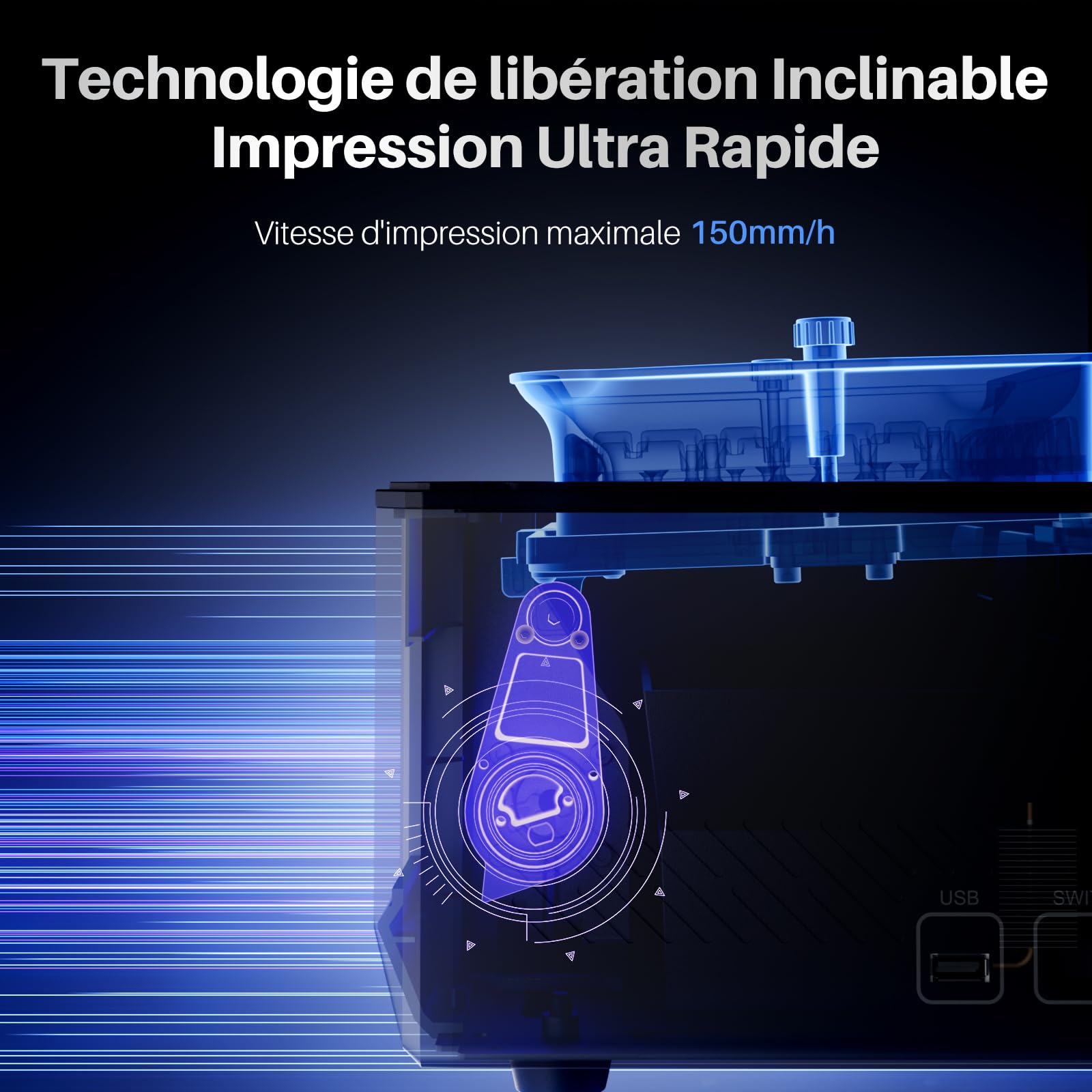 ELEGOO Saturn 4 Ultra drukarka 3D z żywicy 12K MSLA, automatyczne poziomowanie, szybkie drukowanie 3D z prędkością 150 mm/h, kamera AI, druk klastrowy WiFi, duży rozmiar wydruku 220 x 122,88 x 218,88