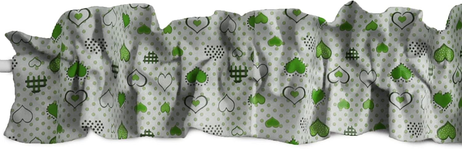 Zen Creative Designs Cotton Hearts and Dots Print Sleeve Topper Window Valance Top Bottom Ruffle Home Décor Bedroom Nursery Kitchen Window (144" Wide x 9" Tall, Purple)