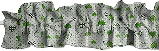 Zen Creative Designs Cotton Hearts and Dots Print Sleeve Topper Window Valance Top Bottom Ruffle Home DÃ©cor Bedroom Nursery Kitchen Window (58