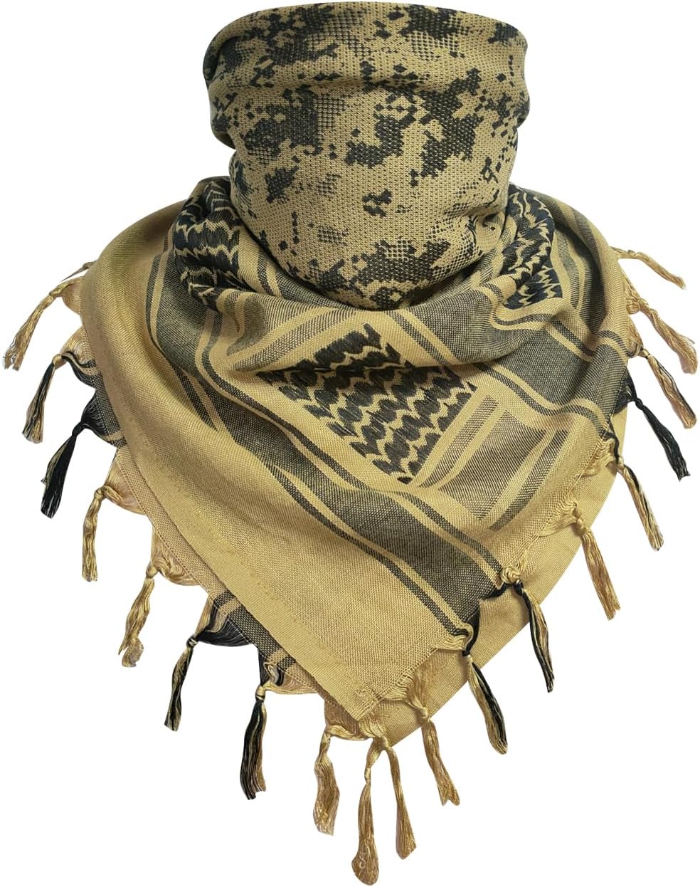 Cotton Desert Scarf Military Tactical Shemagh Keffiyeh HeadScarf Arab Wrap Outdoors Tassel Scarves for Men/Women