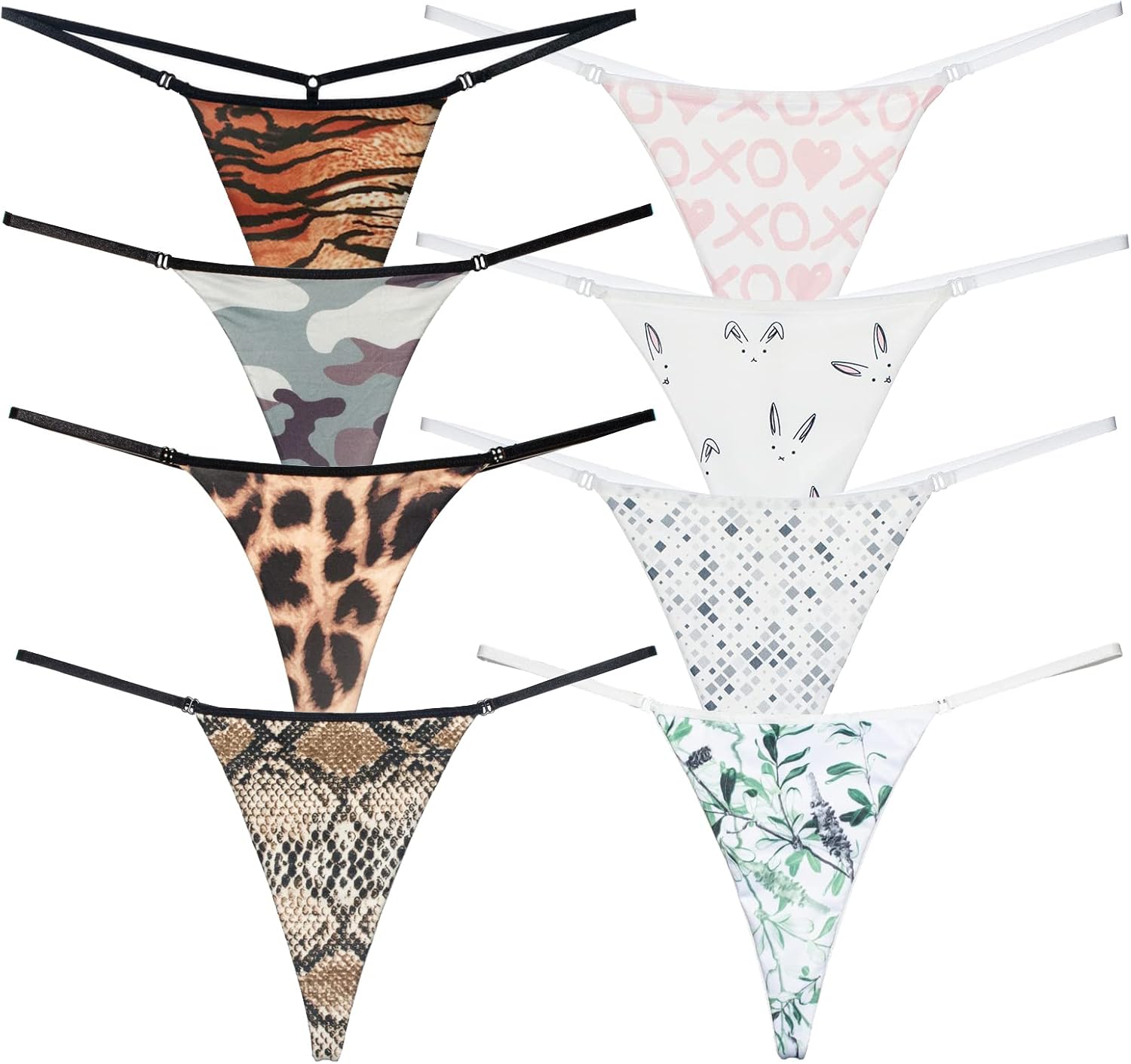 Faringoto Women's Low Waist Thong Print Underwear