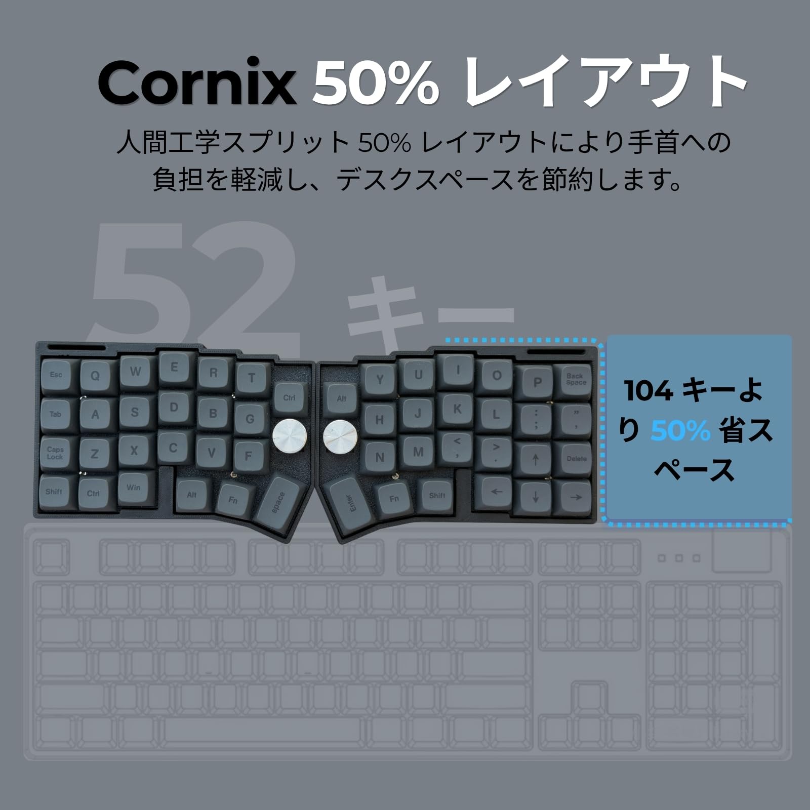 Amazon | SZRKBD CORNE スプリットエルゴノミクスメカニカルキーボード