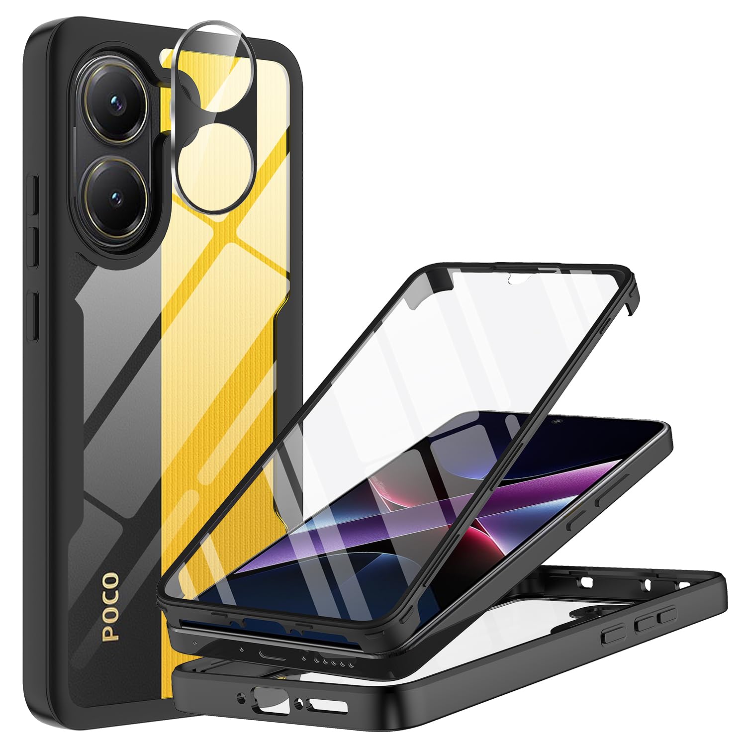 Cover Antiurto Con Vetro Temperato Custodia Magnetica Per Xiaomi