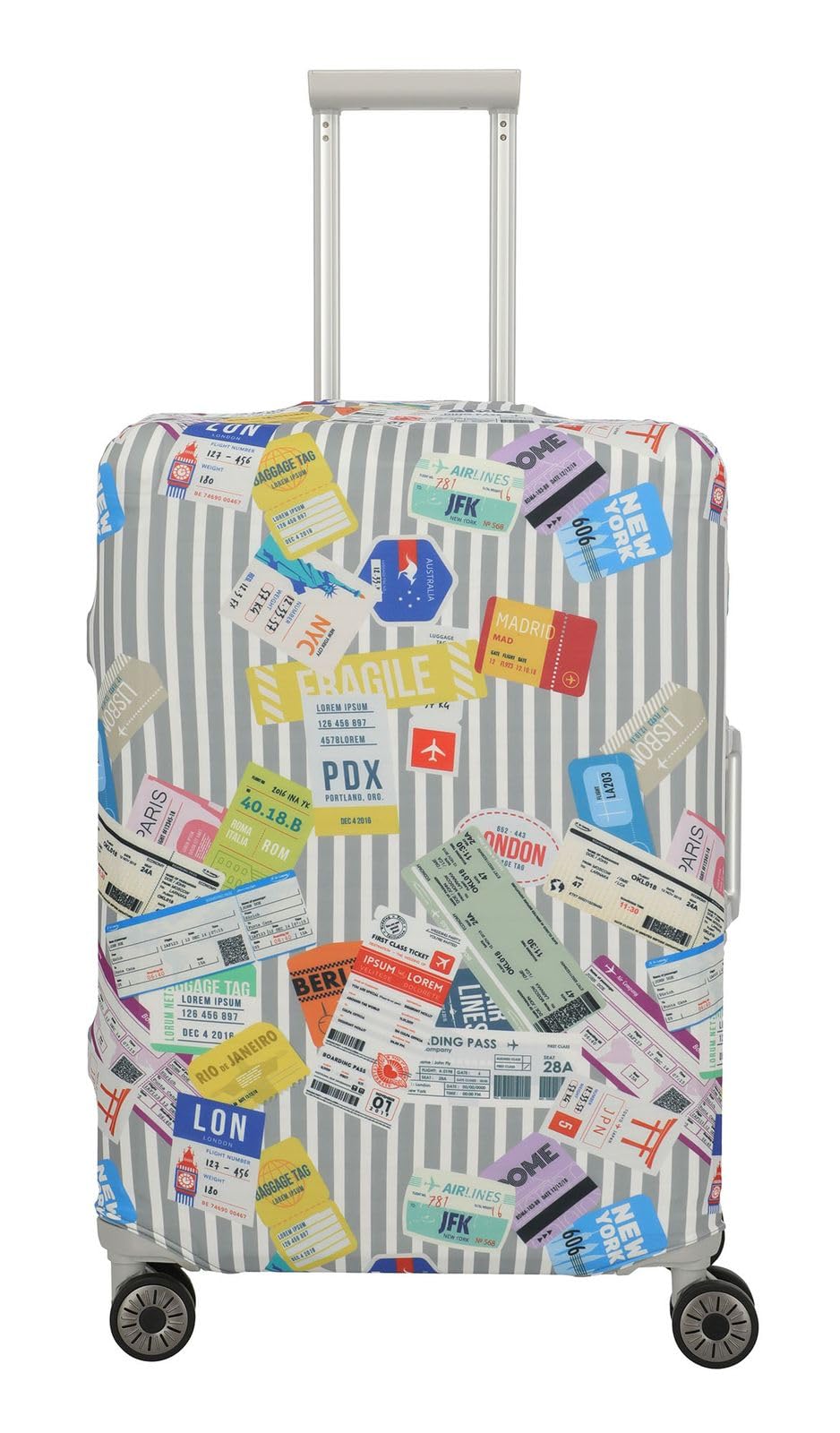 Travelite Kofferhülle M – Multicolor/Tickets