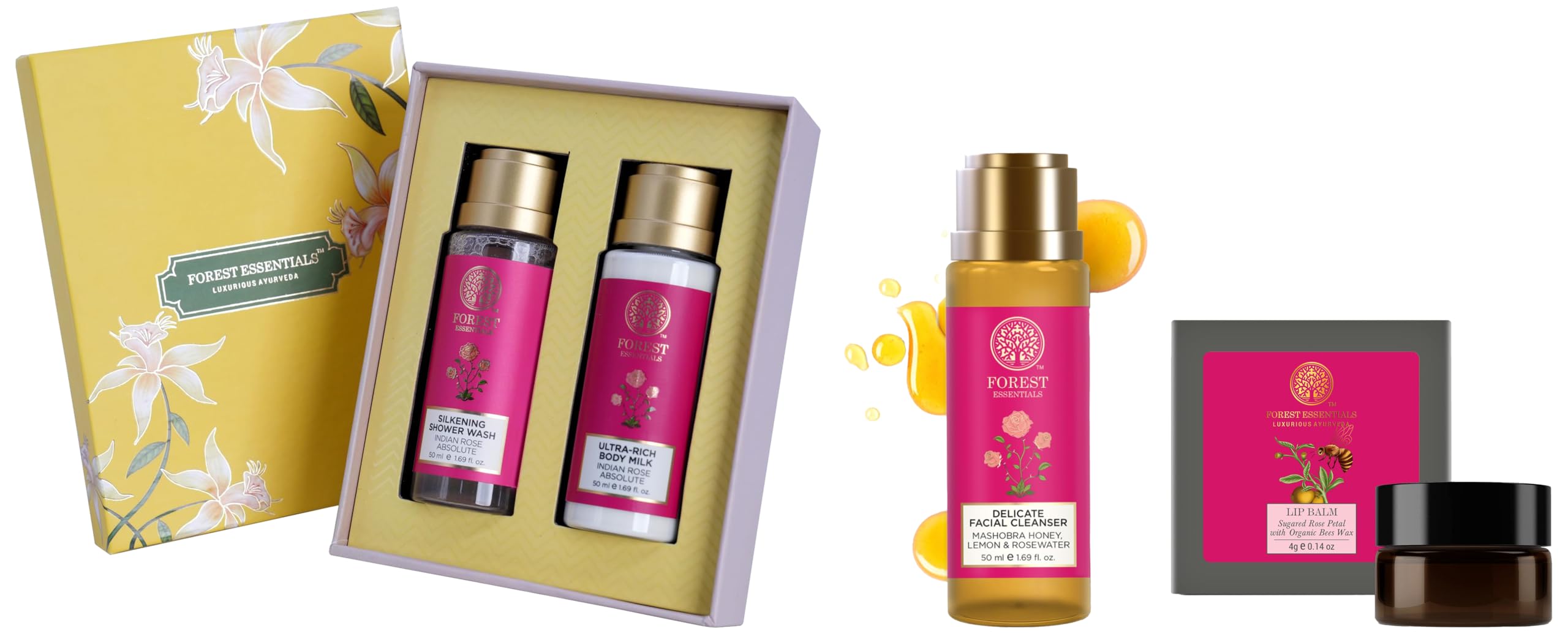 Forest Essentials Rose Gift Box, Rose Lip Balm, Mashobra Cleanser-image-20