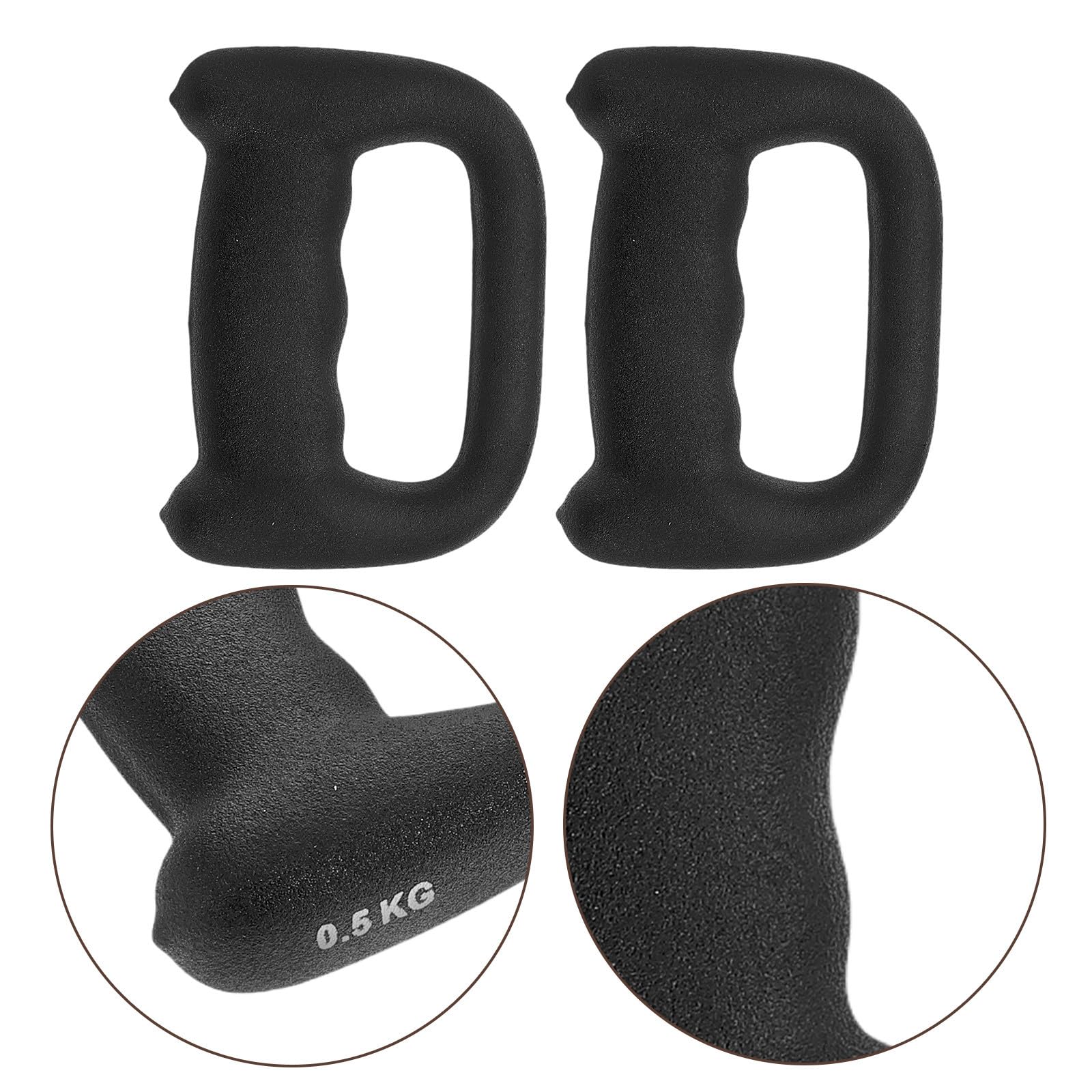 Manubri da Allenamento d 2 Pezzi in Plastica Nero 0, 5 Kg