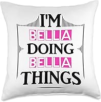 Vista 5 de Bella Gifts & Designs for Girls Bella Things Funny Name Gift - Almohada para niña (16.0 x 16.0 in), multicolor