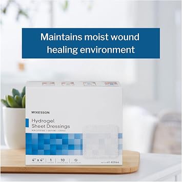 McKesson Hydrogel Sheet Dressing, Sterile, 4 x 4 in, 10 ct | Hydrogel Wound Dressing,Hydrogel,Sterile,4 X 4 Inch,Sheet