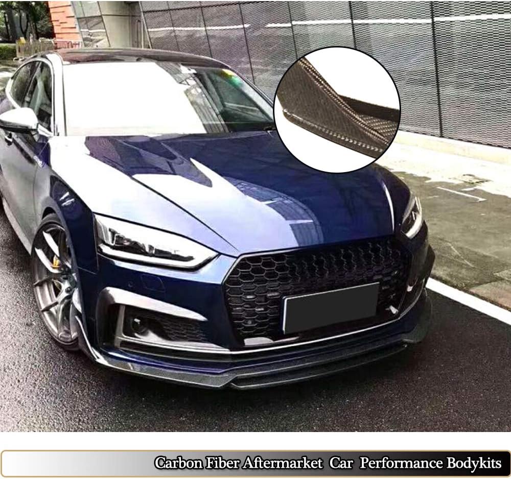 Carbon Fiber Front Bumper Lip Fits for Audi A5 B9 Sline S5 2Door 4Door 2017 2018 2019 Factory Outlet CF Chin Spoiler Splitter Protector(Not for A5 B9 Standard)