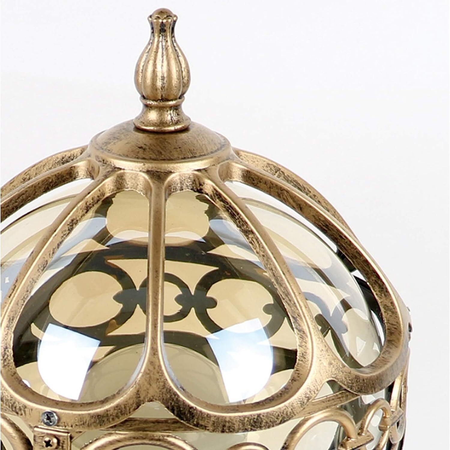 Lámpara Poste Pilar De Luz Globo para Exteriores, para Jardín, Villa, Columna Aluminio, Poste Vidrio, Paisaje para Patio Exterior Jardín(Bronze,27 * 51 * 14 cm)