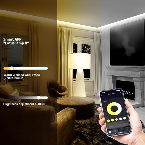 Miniatura 2 de COB - Tira de luz LED blanca, regulable 2700K-6500K de alta densidad, 6080 LED, 24 V, cinta flexible con control remoto y aplicación, para debajo