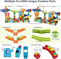 Vista 4 de COUOMOXA Construcción de Marble Run para niños: juego de bloques de construcción STEM compatible con ladrillos clásicos, juguetes educativos