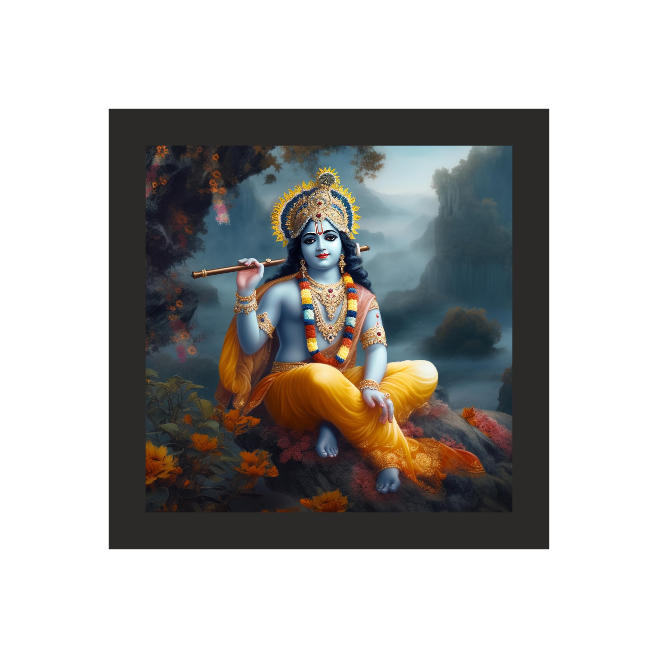 Serene Krishna Nature Art - 12x12