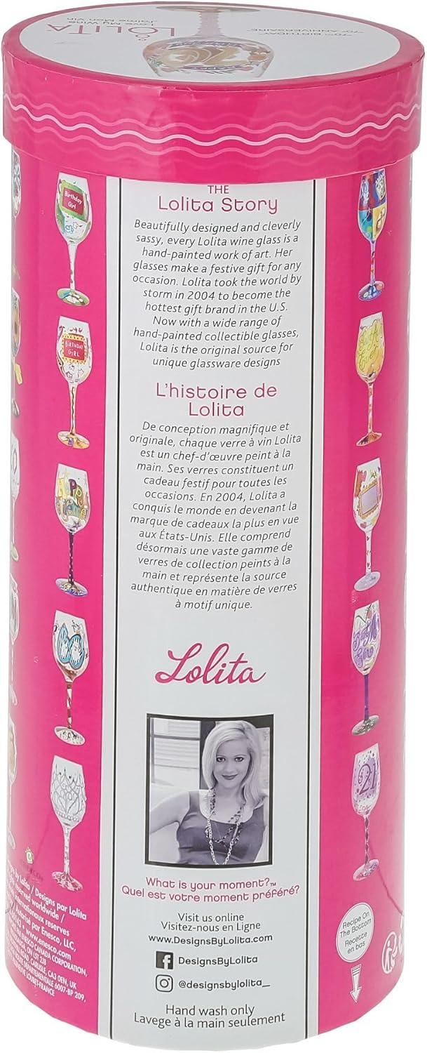 Enesco Designs by Lolita Happy 70th Birthday Hand-Painted Artisan Wine Glass, 15 Ounce, Multicolor - Image 9