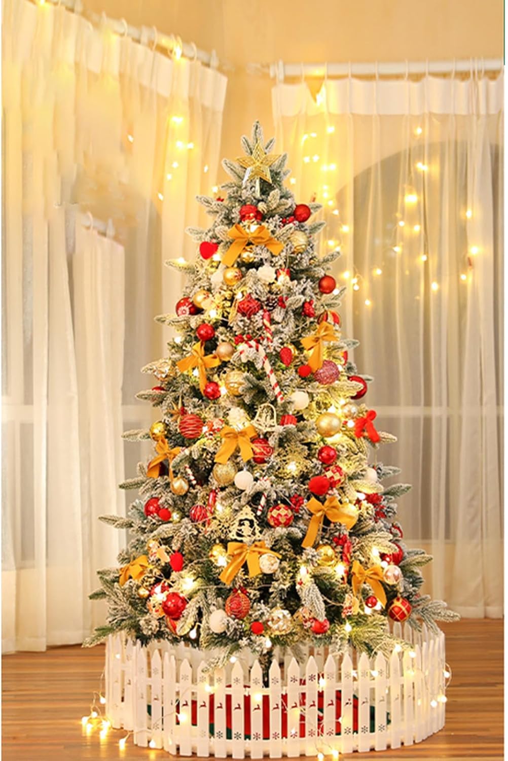 クリスマスツリー 北欧 雪化粧 おしゃれ 180cm LED オーナメント無し