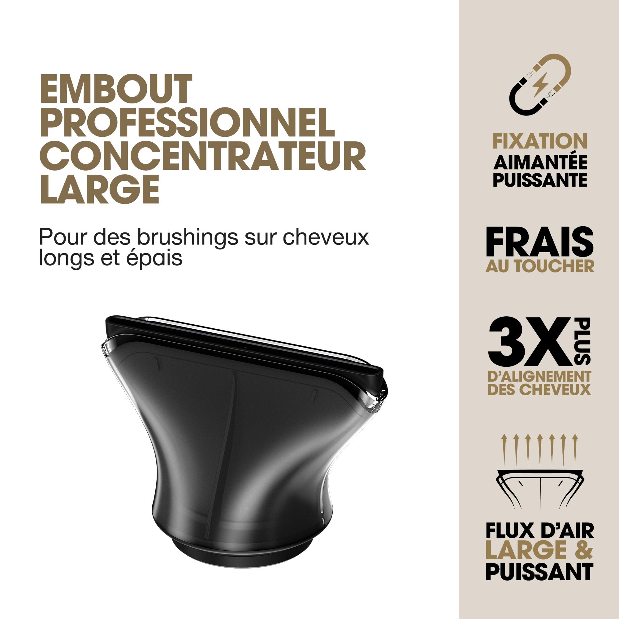ghd - Embout Large pour Seche cheveux - Embout au diamètre large 91 mm - Pour sèche-cheveux ghd Speed - Idéal cheveux épais, longs à très longs - Séchage professionnel sans frisottis