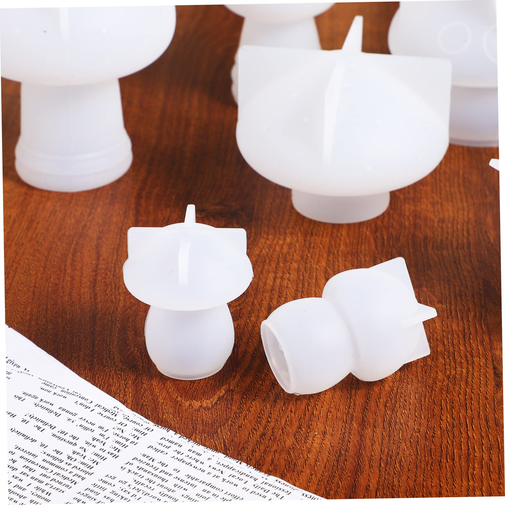 Molde de Silicona Forma de Hongo para Manualidades 10 Piezas | Flexibilidad y Superficie Lisa, Uso en Adornos de Mesa y Decoración del Hogar