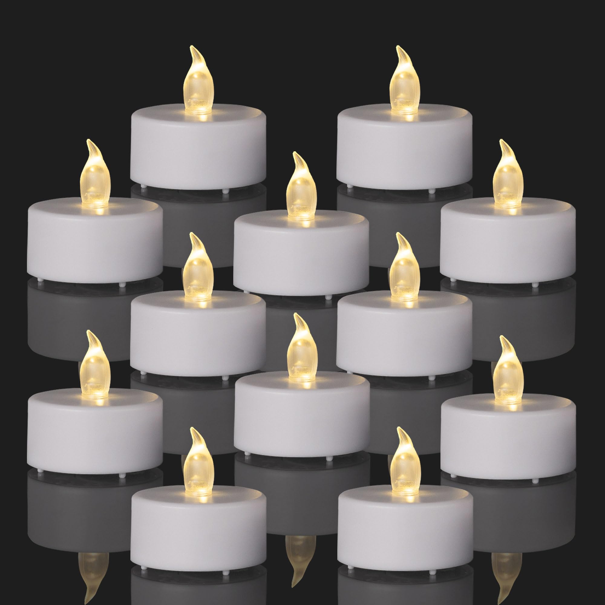 Photo 1 of 100PCS Flameless LED Tea Lights Candles, Realistic and Bright Flickering Long Lasting 200Hours Battery-Powered, Ideal Party, Wedding, Birthday,Halloween, Christmas ,Home, Table Decoration WarmWhite