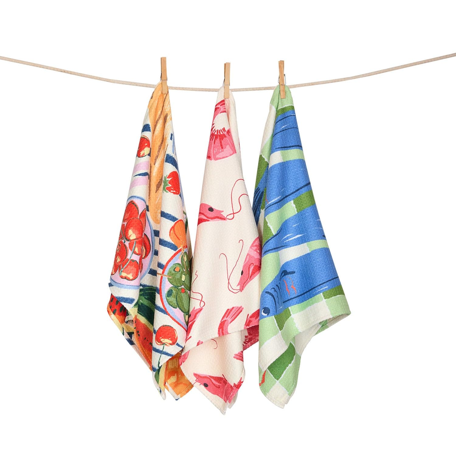 Dock & Bay Tea Towels - Quick-Drying Dish Towels in Thick Waffle Fabric - Medium Size 75x45cm, 29x17 - Fine Dining - Set of 3