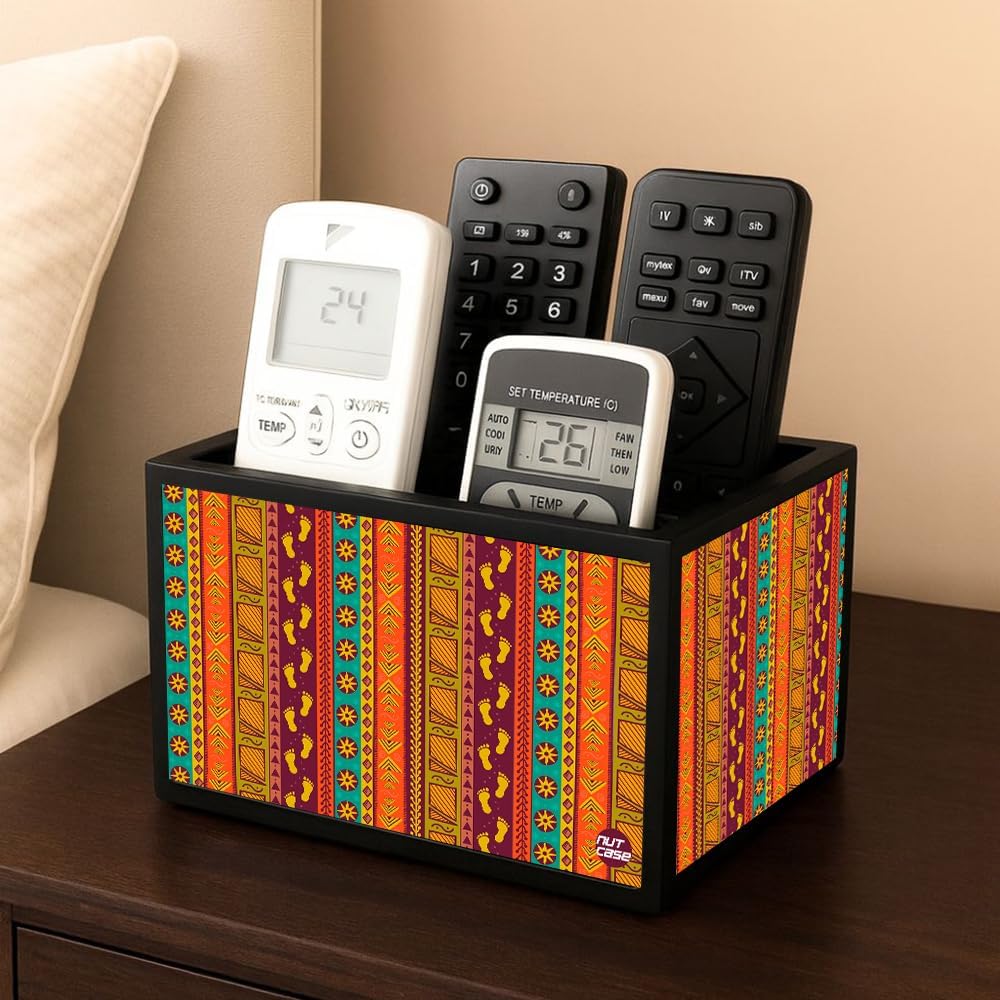 Nutcase Designer Wooden Remote Control Holder Stand Organizer for TV/AC Remote - Ethnic Designer 2