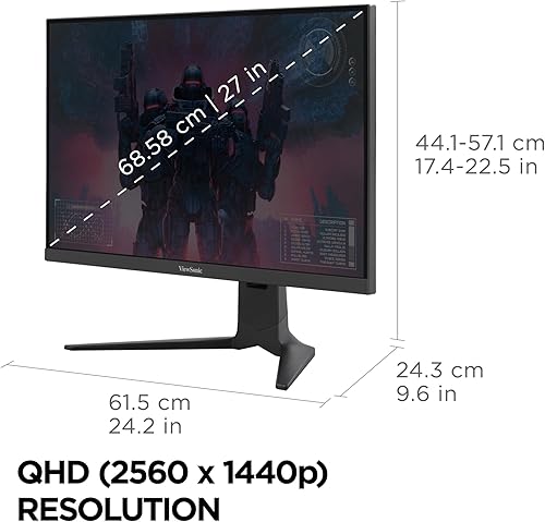Miniatura 6 de ViewSonic XG2736-2K Monitor de juegos IPS de 27 pulgadas 1440p con 240Hz, FreeSync Premium de 0.5 ms, compatible con NVIDIA G-Sync, iluminación RGB,