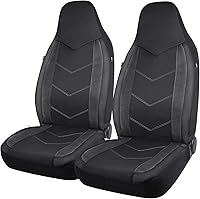 Vista 1 de Pic Auto Fundas de asiento de automóvil de respaldo alto,cuero sintético, compatible con bolsa de aire, ajuste universal, Negro