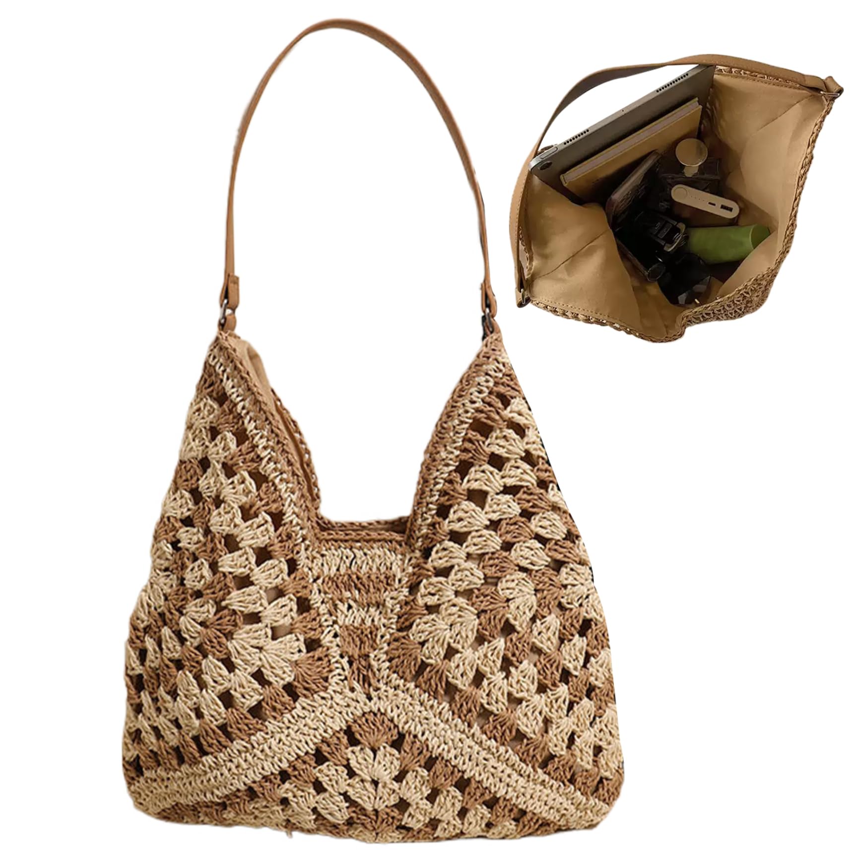 Sac à main Vintage rétro pour femmes, sac de plage, corde de paille tricotée, seau, sacoche