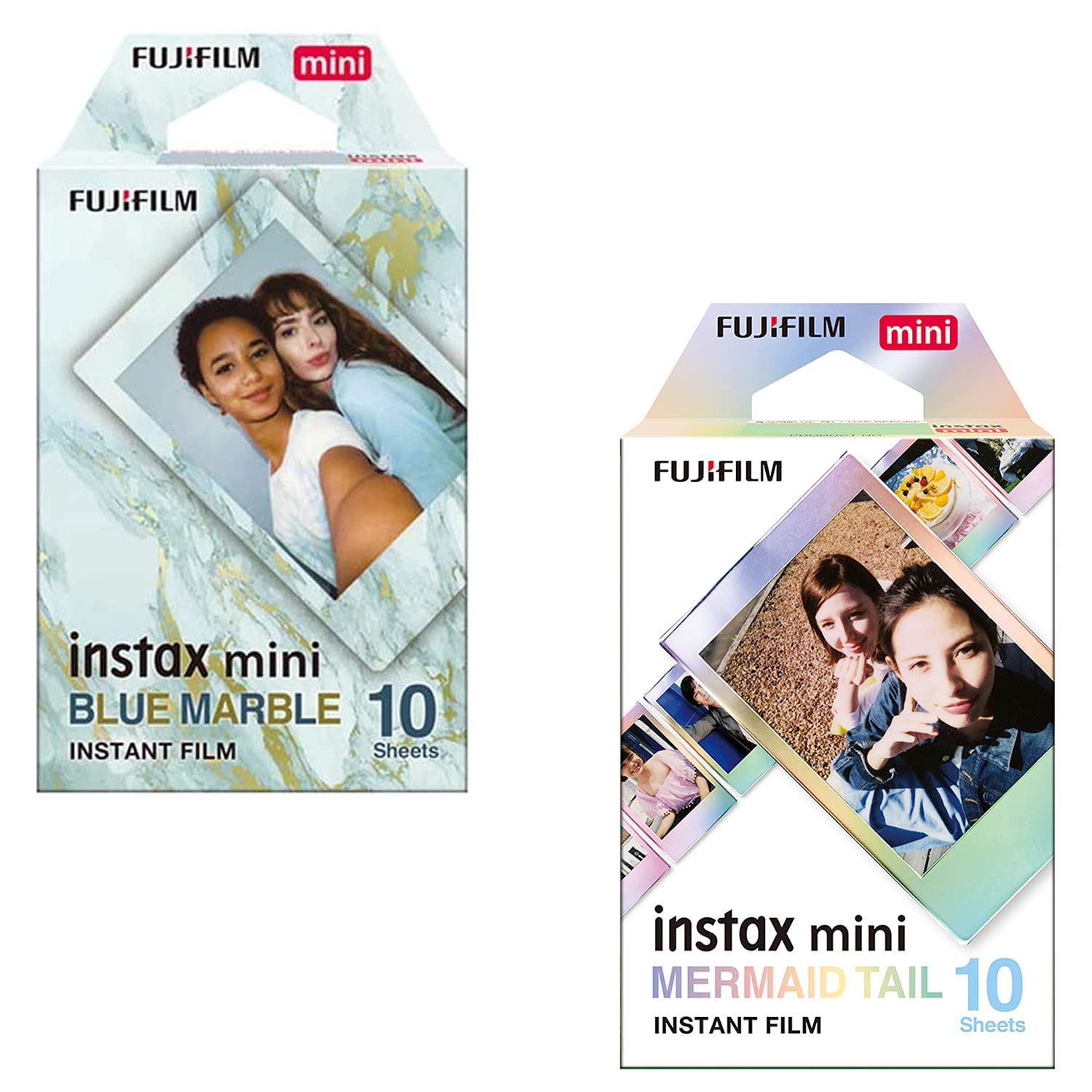 Fujifilm Instax Mini Blue Marble Film - 10 Sheets + Instax Mini Mermaid Film - 10 Sheets (B096KY5KW9) Amazon Price History, Amazon Price Tracker