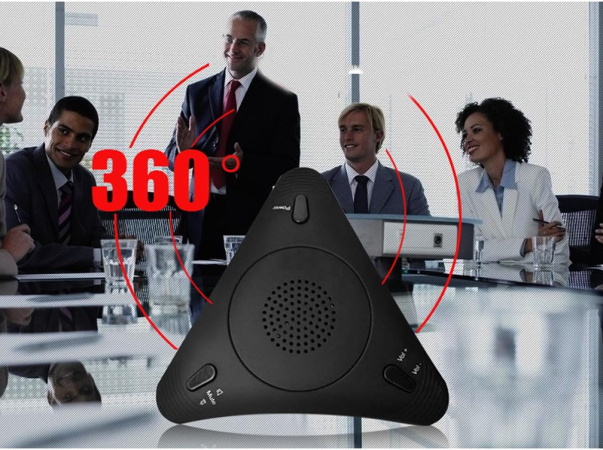 DOITOOL USB Omnidirectional Microphone with Sound Reflection Reduction for Online Meetings and Gaming, High Sensitivity Voice Chat Microphone Compatible with Computer and Distance