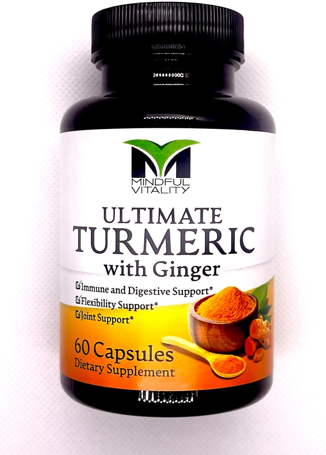 Ultimate Turmeric with Ginger, 60 Capsules, 500mg Organic Turmeric, Joint and Immune Support Supplement