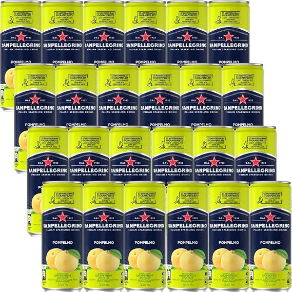 San Perlegino Sparkling Fruit Beverages Pompermo Grapefruit Case of 1 Set of 24